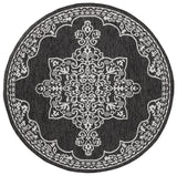 Safavieh Beach House 6'-7" x 6'-7" Rug in Charcoal / Ivory