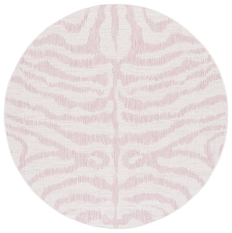 Safavieh Courtyard 6'-7" x 6'-7" Rug in Ivory / Pink