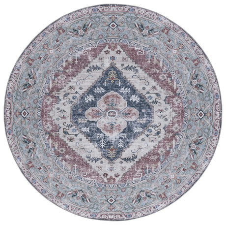 Safavieh Tucson 6'-0" x 6'-0" Rug in Rust / Navy