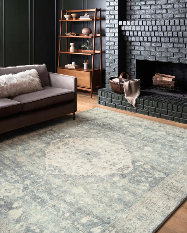Loloi Rosette Ros-07 Denim/Fog Rugs - room scene 1