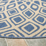Safavieh Courtyard 6'-7" x 6'-7" Rug in Blue / Beige