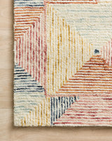Loloi Spectrum Spe-01 Ivory/Multi Rugs - corner on wood