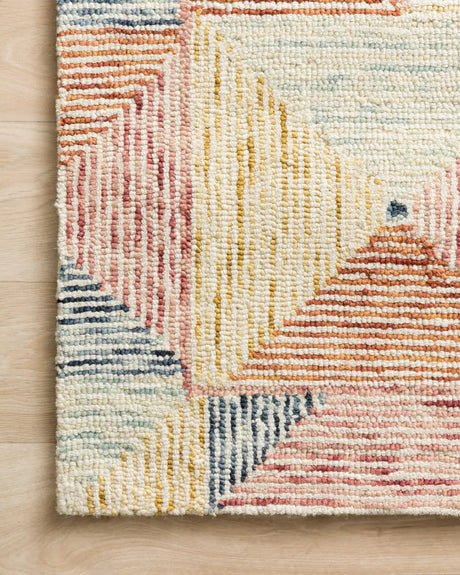 Loloi Spectrum Spe-01 Ivory/Multi Rugs - corner on wood