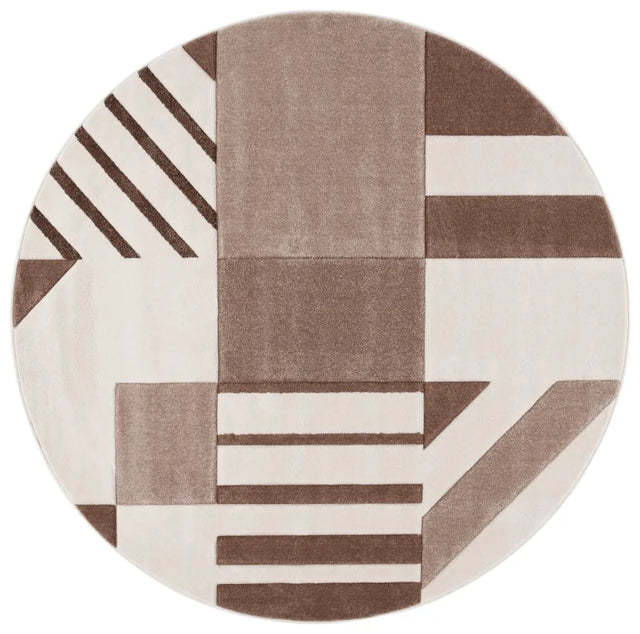 Safavieh Hollywood 6'-7" x 6'-7" Rug in Ivory / Brown