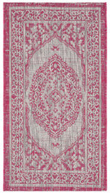 Safavieh Courtyard 2'-0" x 3'-7" Rug in Light Grey / Fuchsia