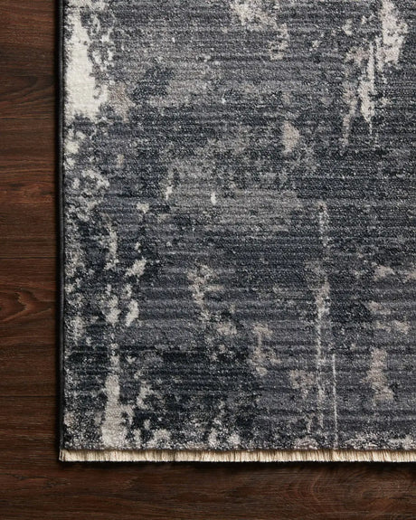 Loloi Samra Sam-06 Charcoal/Silver Rugs - corner on wood