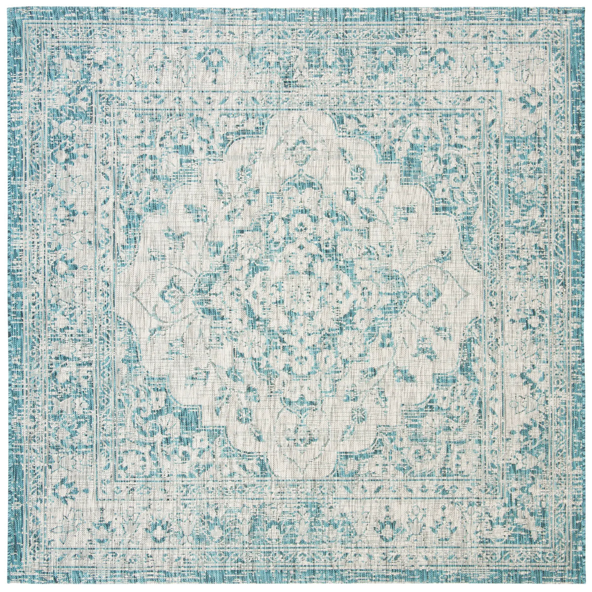 Safavieh Courtyard 6'-7" x 6'-7" Rug in Grey / Blue