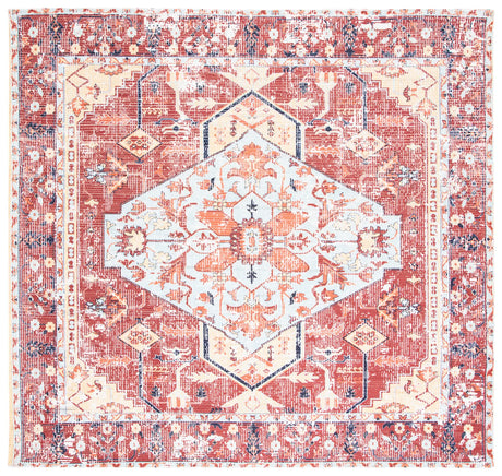 Safavieh Saffron 6'-0" x 6'-0" Rug in Rust / Aqua