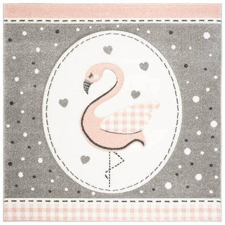 Safavieh Carousel Kids 100 5'-3" x 5'-3" Rug in Pink / Ivory