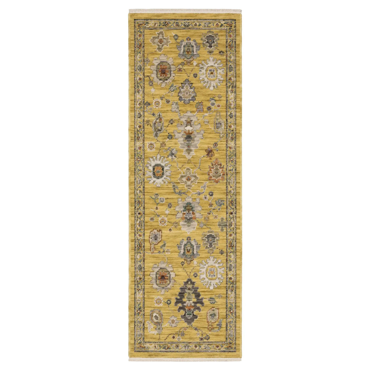 Oriental Weavers Sphinx LUCCA 2863G Yellow Floral Rugs - runner