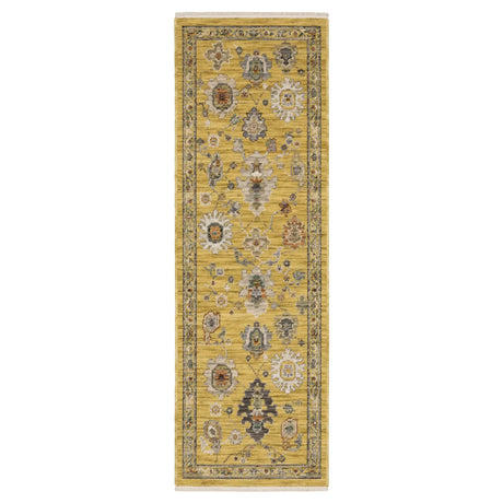 Oriental Weavers Sphinx LUCCA 2863G Yellow Floral Rugs - runner