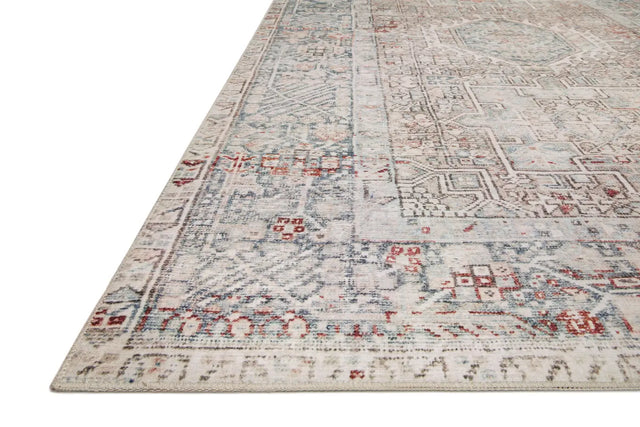 Chris Loves Julia x Loloi Jules 7-Jul Natural / Ocean Rug - rug corner