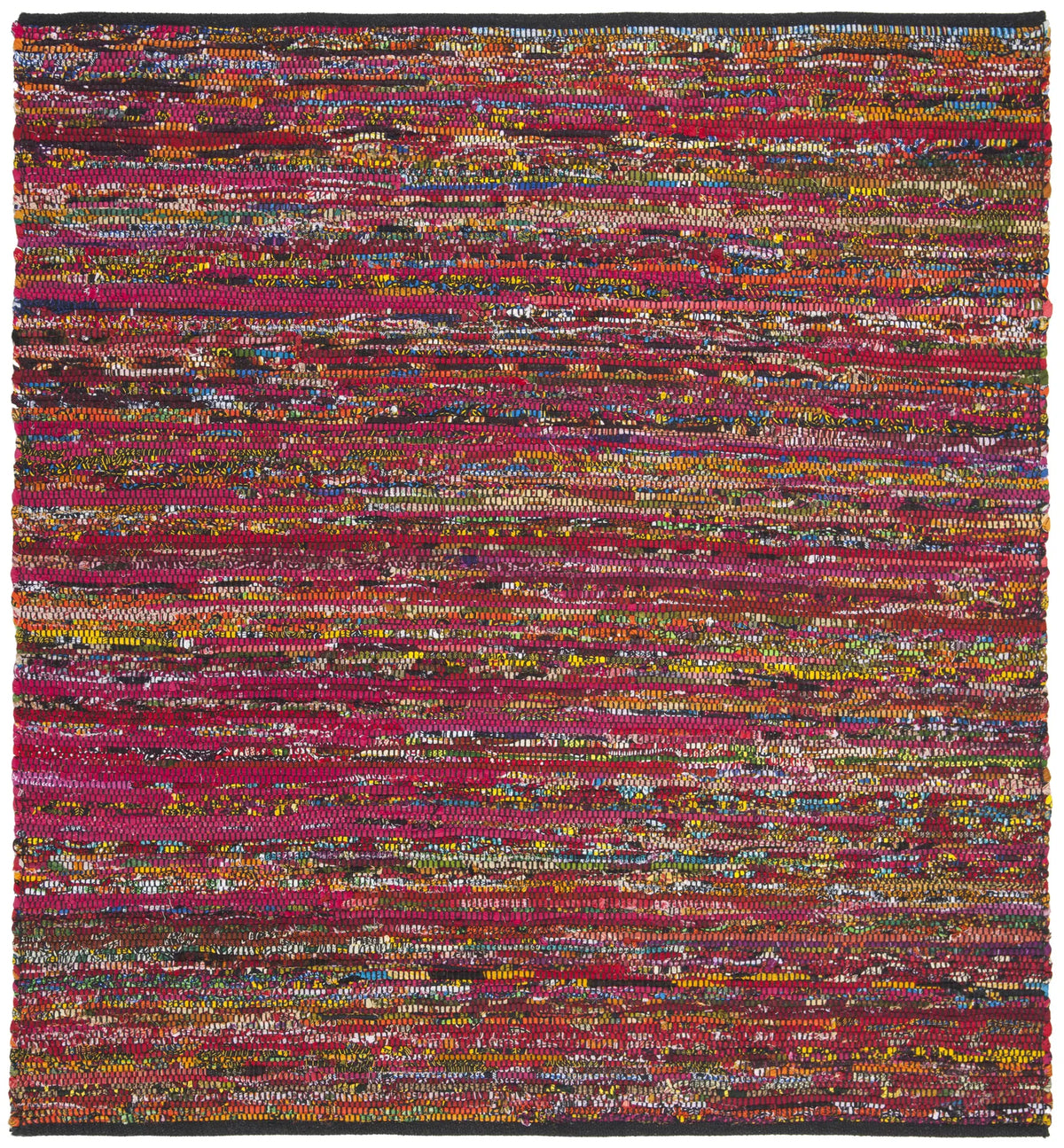 Safavieh Rag Rug 6'-0" x 6'-0" Rug in Fuchsia / Black
