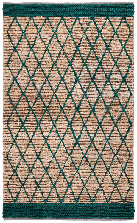 Safavieh Natural Fiber 4'-0" x 6'-0" Rug in Natural / Dark Green
