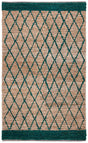 Safavieh Natural Fiber 4'-0" x 6'-0" Rug in Natural / Dark Green