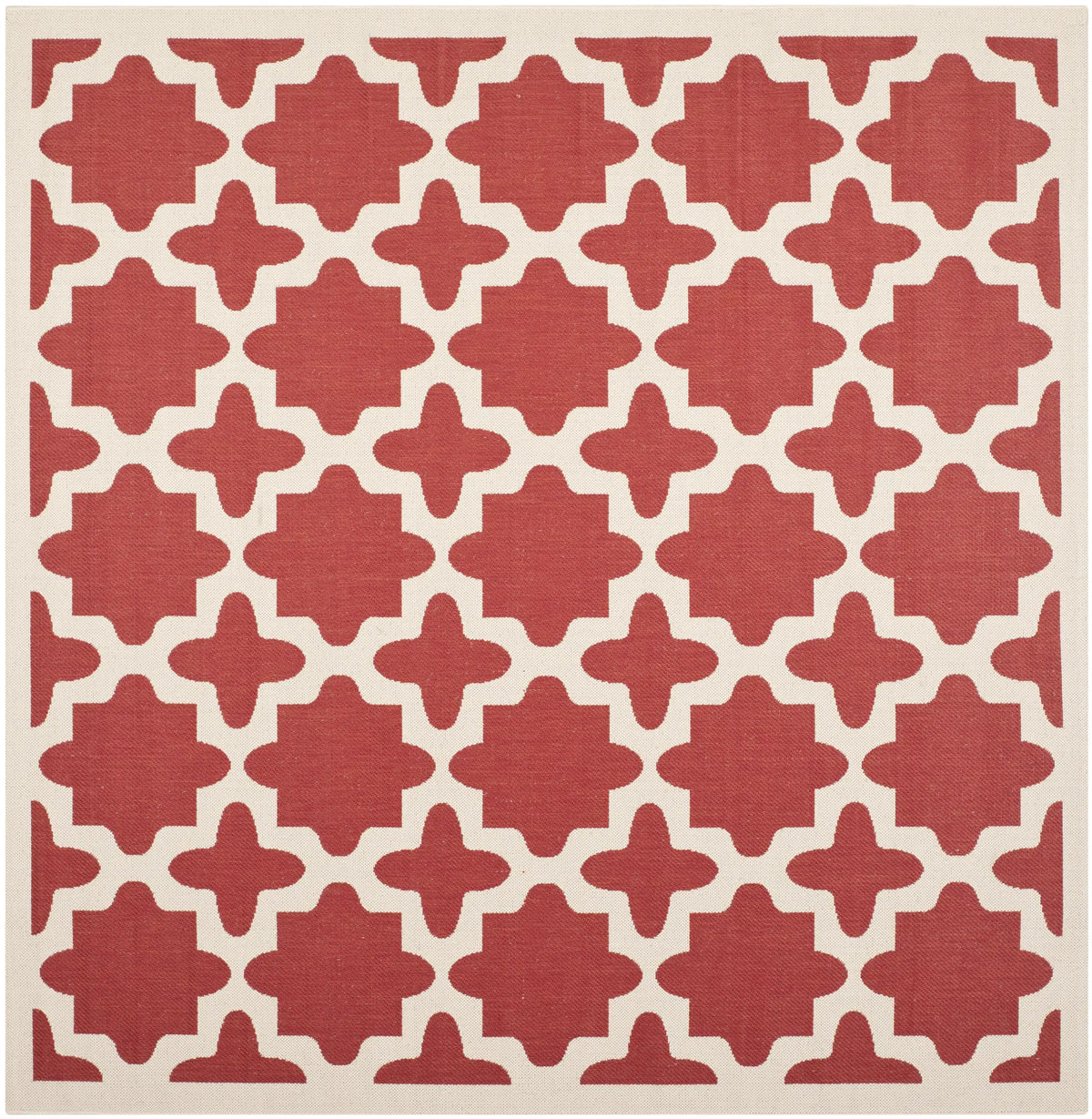 Safavieh Courtyard 7'-10" x 7'-10" Rug in Red / Bone