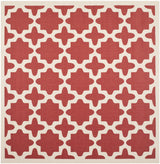 Safavieh Courtyard 7'-10" x 7'-10" Rug in Red / Bone