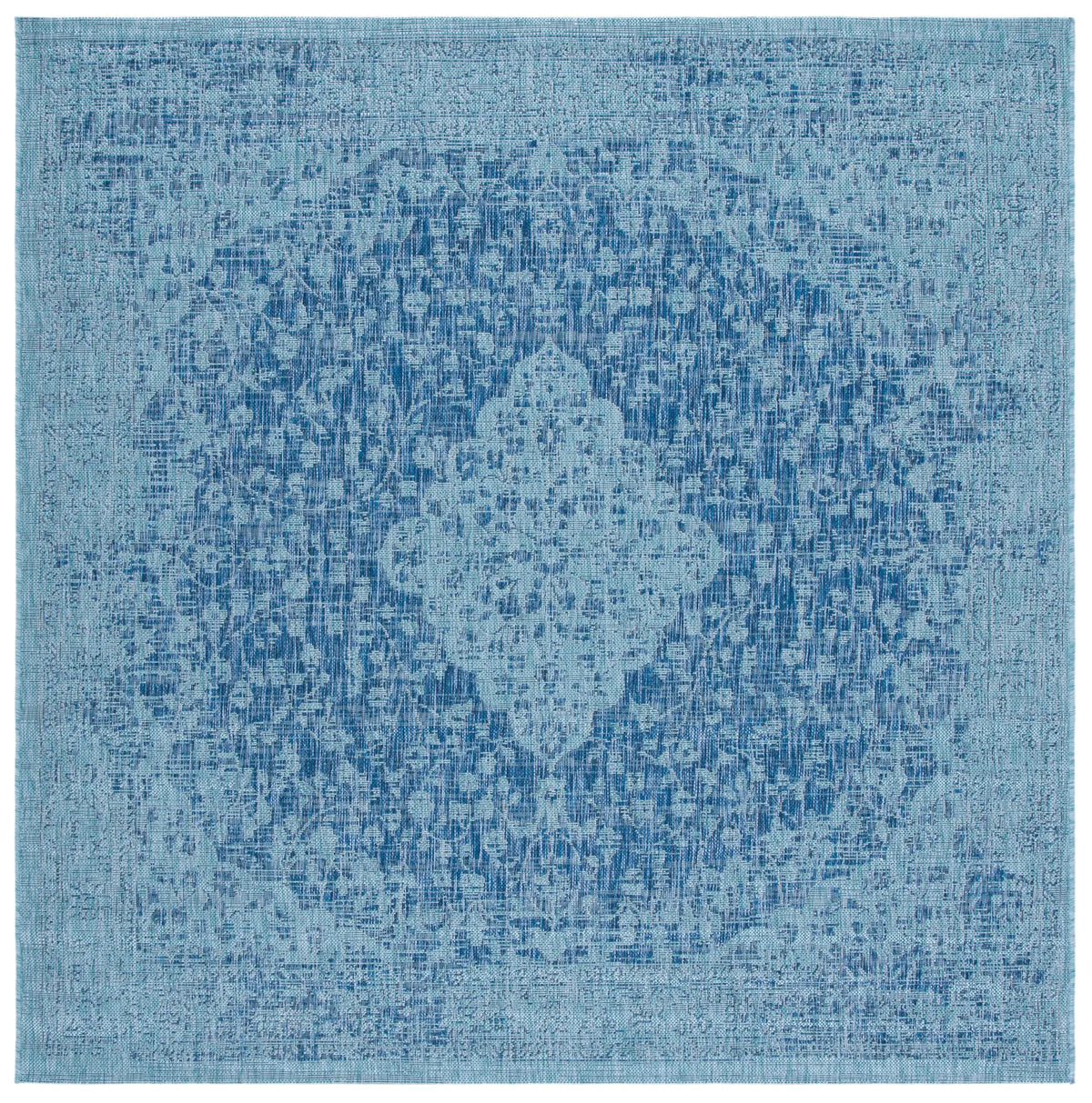 Safavieh Courtyard 6'-7" x 6'-7" Rug in Navy / Aqua