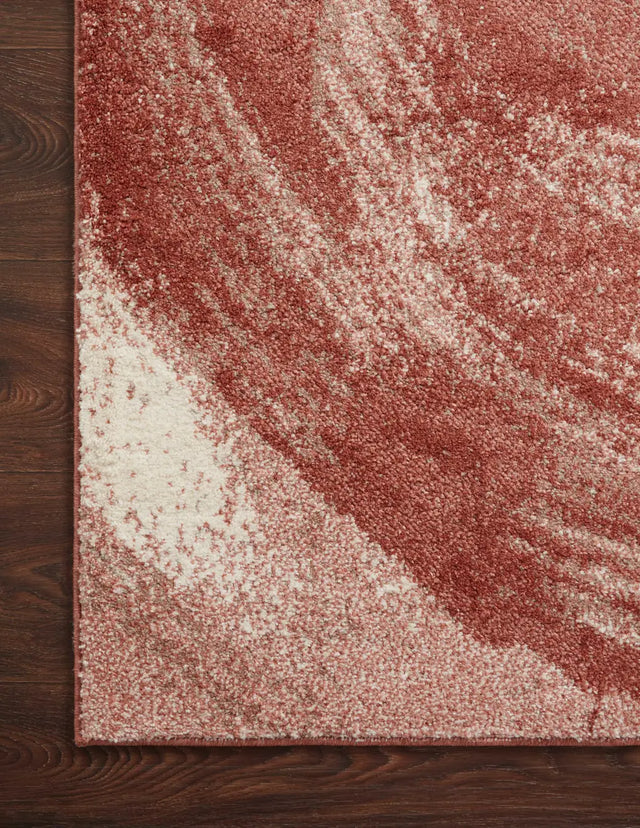 Loloi Spirit Spi-03 Rose/Spice Rugs - corner on wood