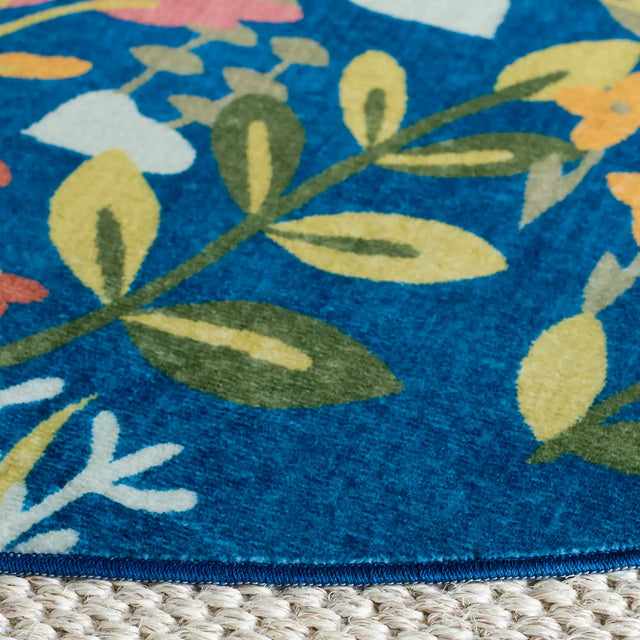 Safavieh Martha Stewart Washable 6'-0" x 6'-0" Rug in Navy / Gold