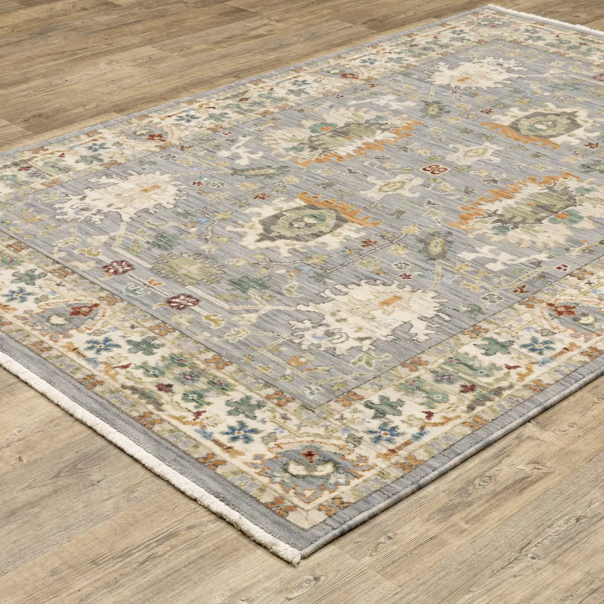 Oriental Weavers Lucca 2063L Blue/ Multi Rug - angle detail