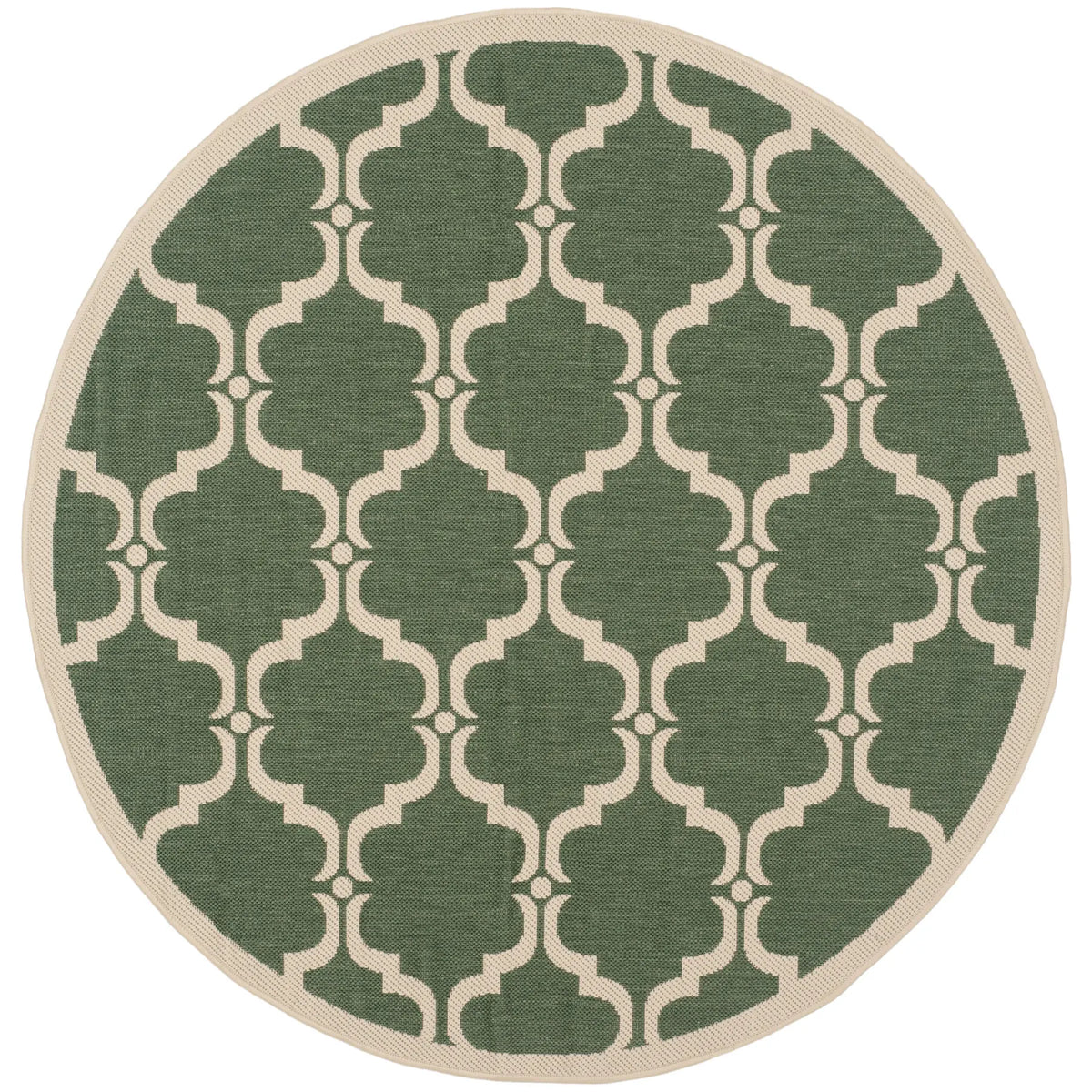 Safavieh Courtyard 5'-3" x 5'-3" Rug in Dark Green / Beige
