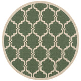 Safavieh Courtyard 5'-3" x 5'-3" Rug in Dark Green / Beige