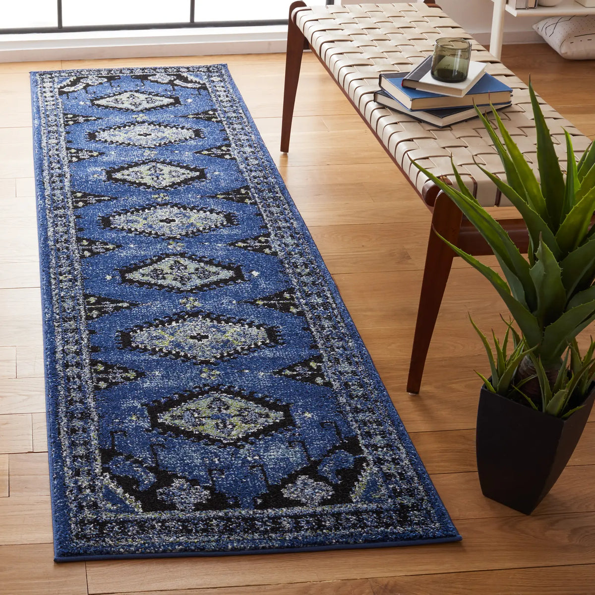 Safavieh Vintage Hamadan 2'-3" x 8'-0" Rug in Blue / Black