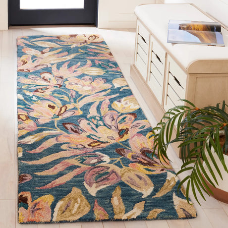 Safavieh Blossom 2'-3" x 8'-0" Rug in Blue / Plum