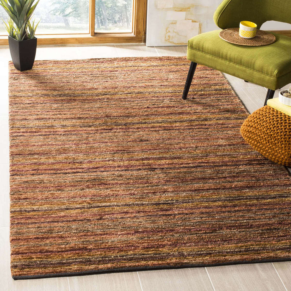 Safavieh Organic 5'-0" x 8'-0" Rug in Red / Multi