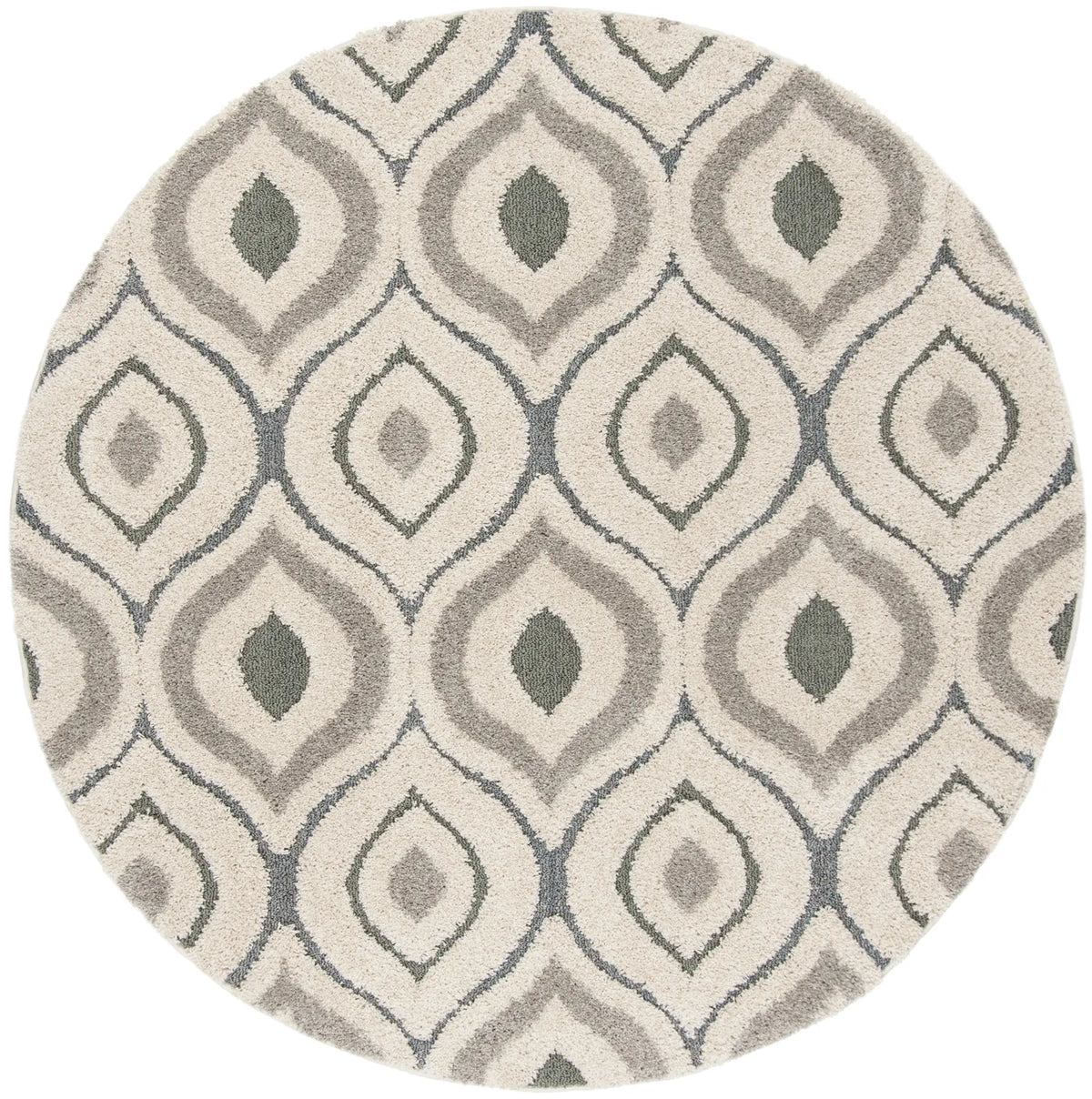 Safavieh Florida Shag 5'-0" x 5'-0" Rug in Cream / Light Blue