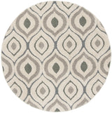 Safavieh Florida Shag 5'-0" x 5'-0" Rug in Cream / Light Blue