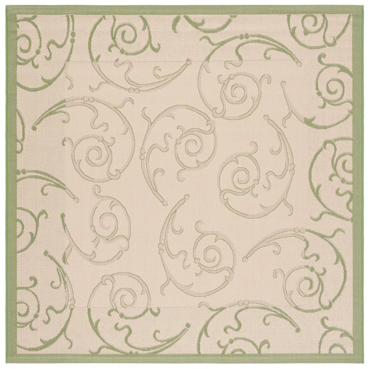 Safavieh Courtyard 6'-7" x 6'-7" Rug in Natural / Olive