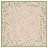 Safavieh Courtyard 6'-7" x 6'-7" Rug in Natural / Olive