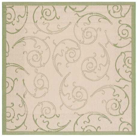Safavieh Courtyard 6'-7" x 6'-7" Rug in Natural / Olive