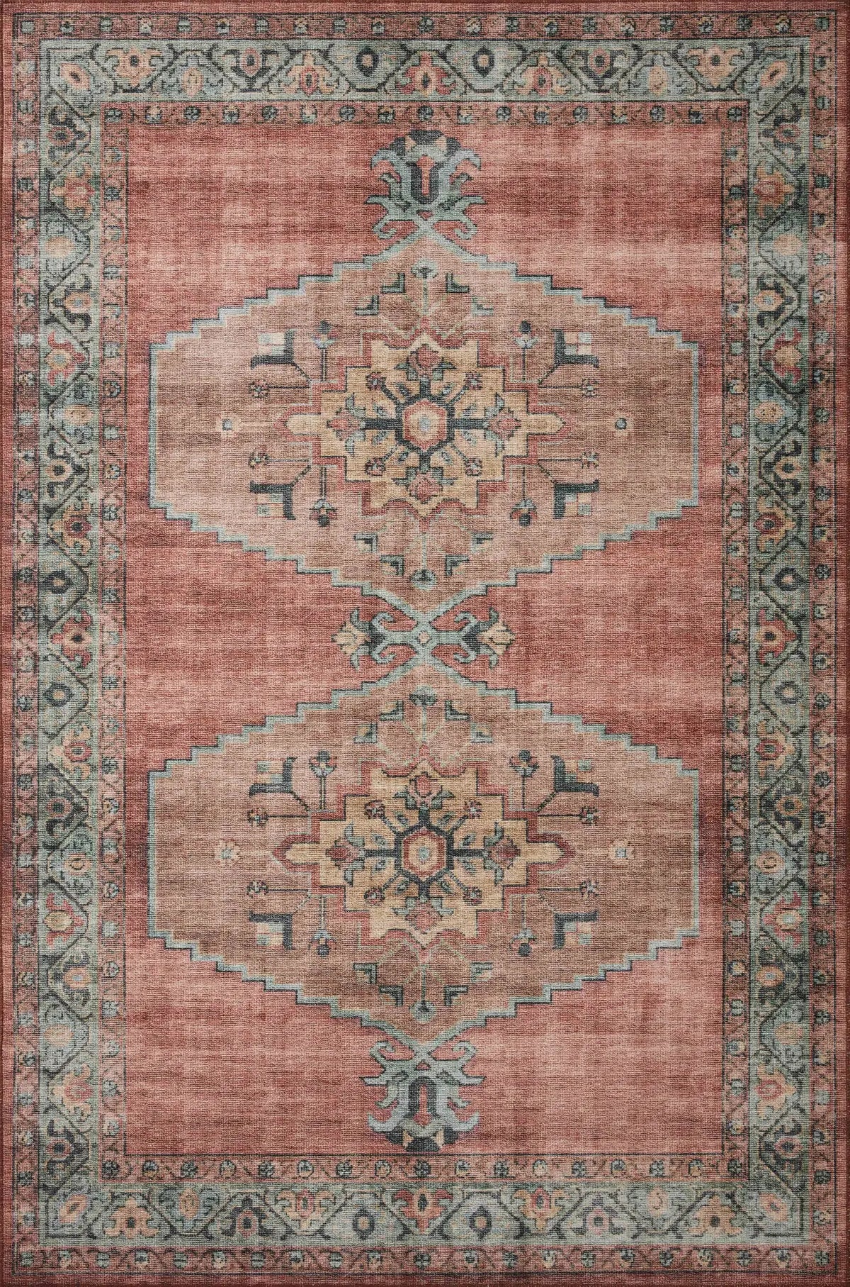 Loloi Heidi Hei-05 Spice/Aqua Rugs - main flat