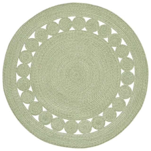 Safavieh Braided 5'-0" x 5'-0" Rug in Green / Ivory