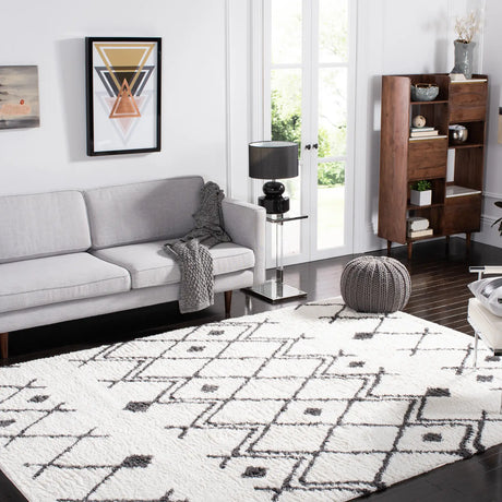 Safavieh Berber Shag 10'-0" x 14'-0" Rug in Ivory / Dark Grey