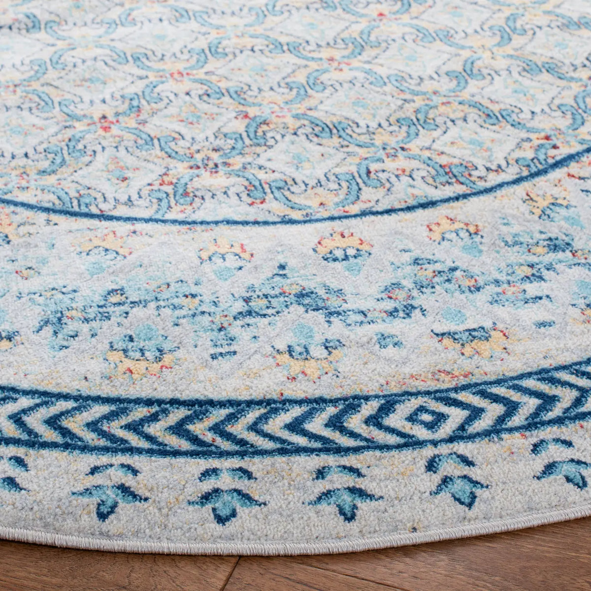 Safavieh Brentwood 6'-7" x 6'-7" Rug in Blue / Yellow