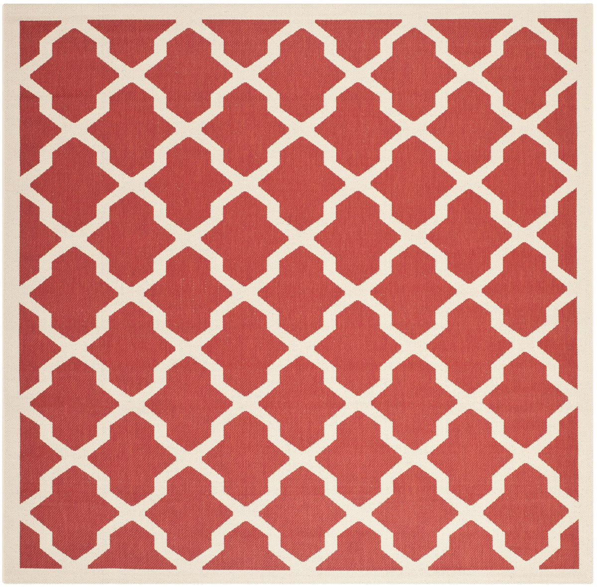 Safavieh Courtyard 7'-10" x 7'-10" Rug in Red / Bone