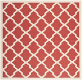 Safavieh Courtyard 7'-10" x 7'-10" Rug in Red / Bone