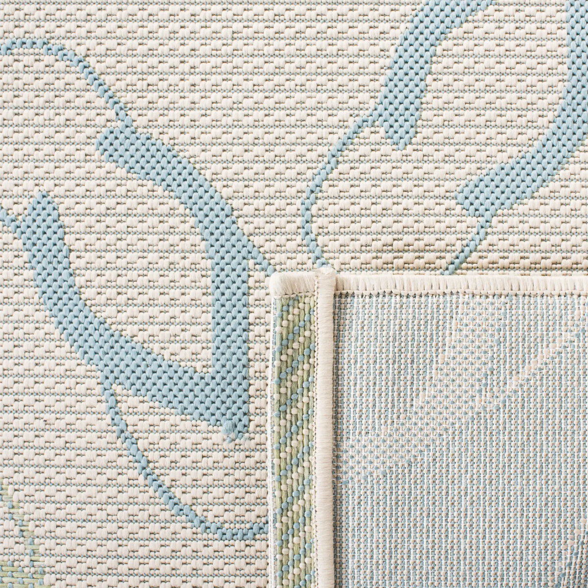 Safavieh Courtyard 4'-0" x 5'-7" Rug in Beige / Aqua