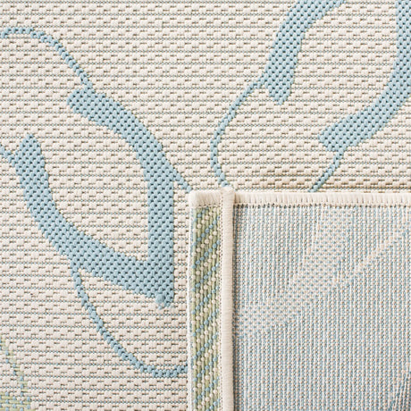 Safavieh Courtyard 4'-0" x 5'-7" Rug in Beige / Aqua