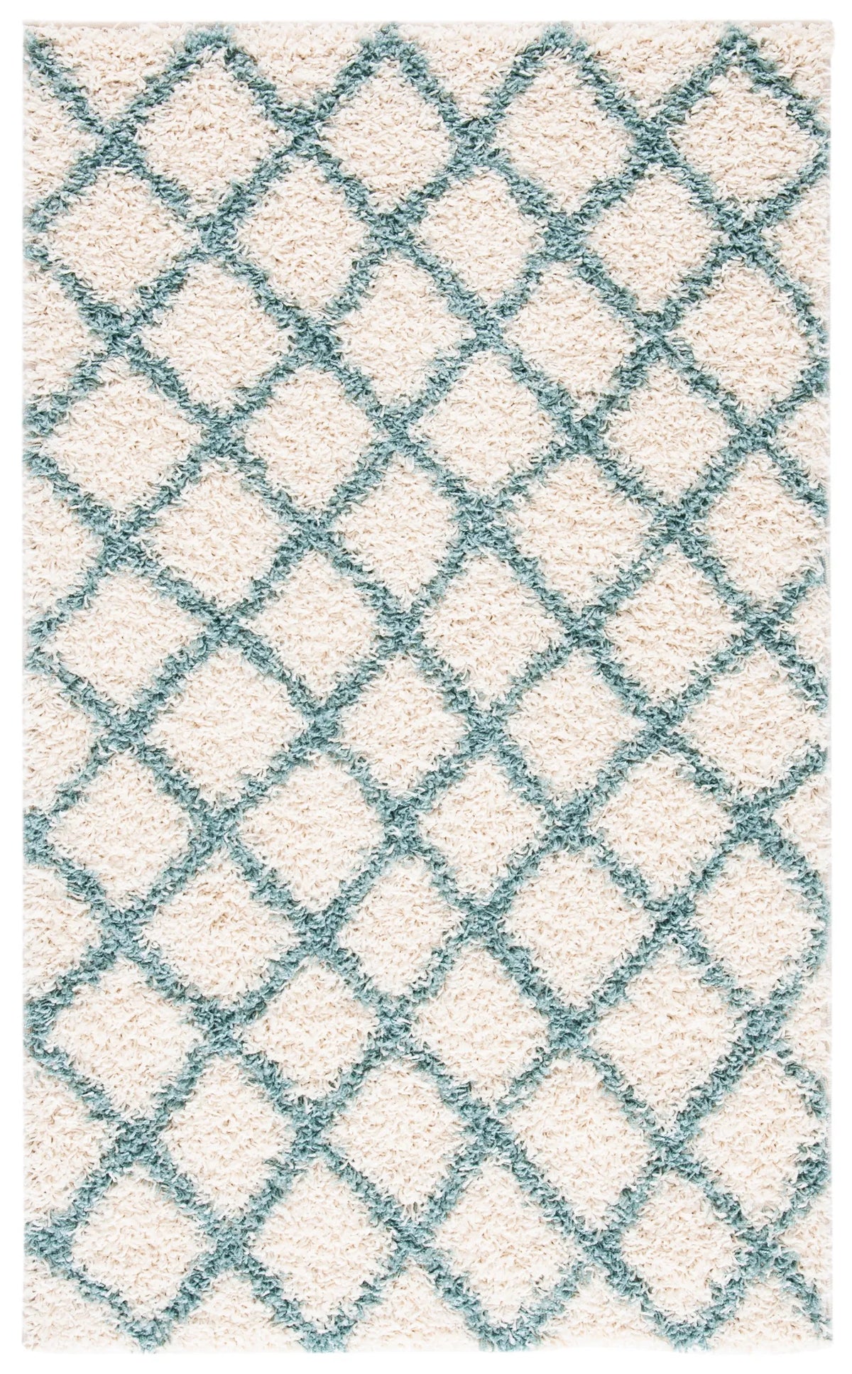 Safavieh Sgd-Dallas Shag 3'-0" x 5'-0" Rug in Ivory / Seafoam