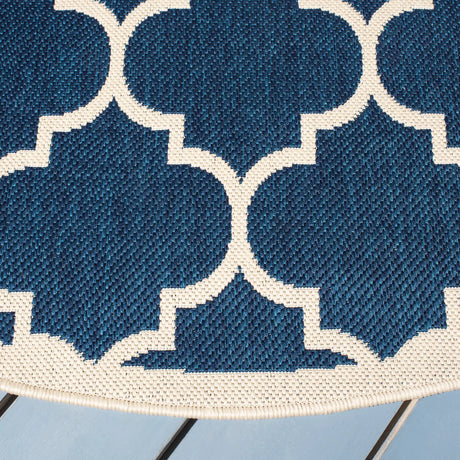 Safavieh Courtyard 5'-3" x 5'-3" Rug in Navy / Beige