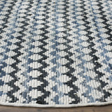 Safavieh Montauk 6'-0" x 6'-0" Rug in Ivory Blue / Black