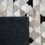 Safavieh Studio Leather 4'-0" x 6'-0" Rug in Grey / Black
