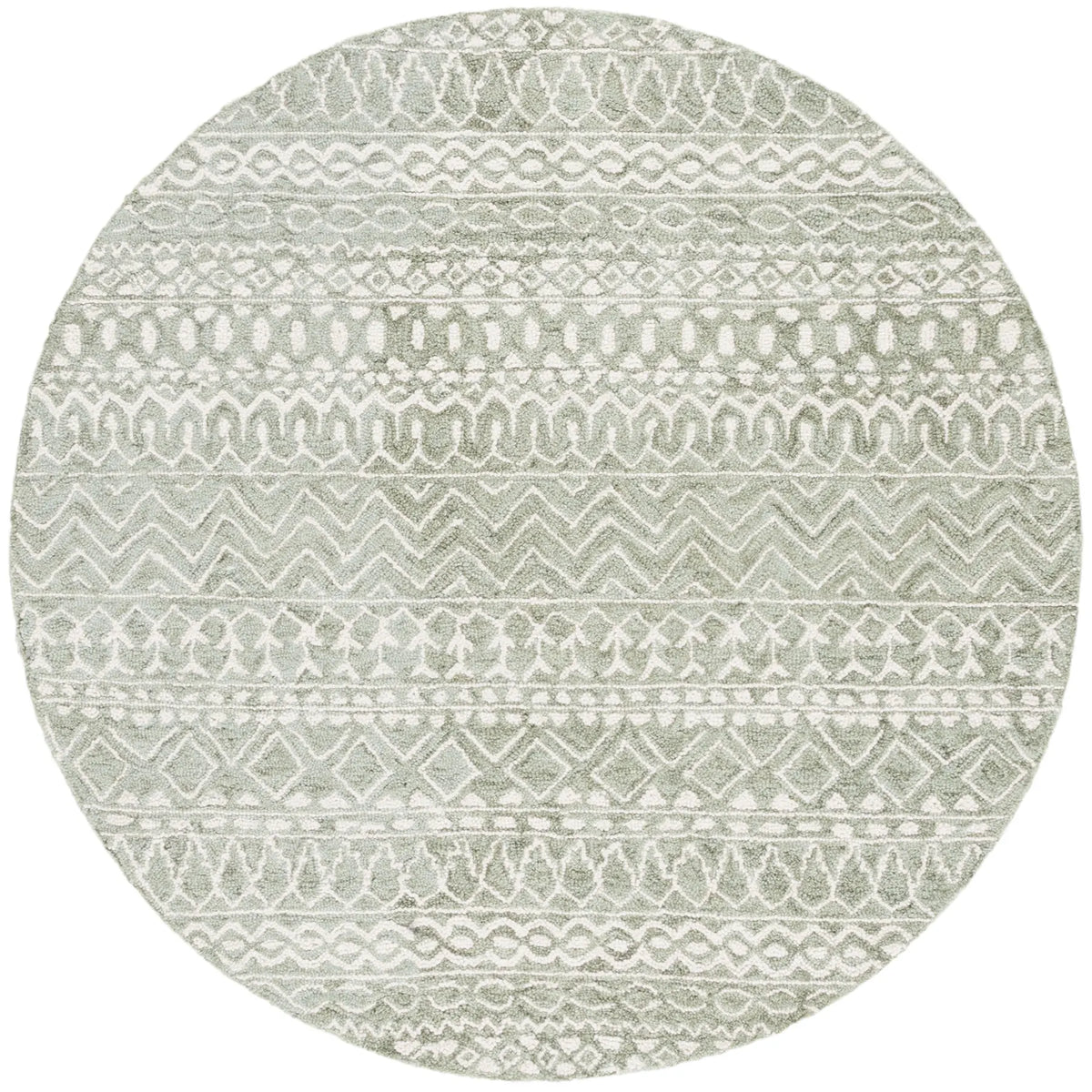 Safavieh Micro-Loop 5'-0" x 5'-0" Rug in Sage / Ivory