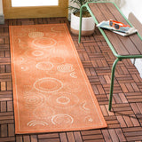Safavieh Courtyard 2'-3" x 6'-7" Rug in Terracotta / Natural