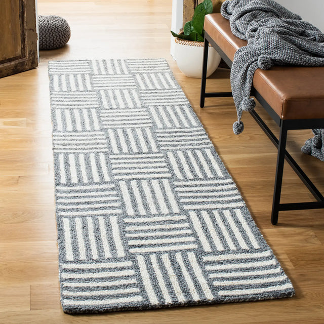 Safavieh Abstract 2'-3" x 8'-0" Rug in Ivory / Dark Grey
